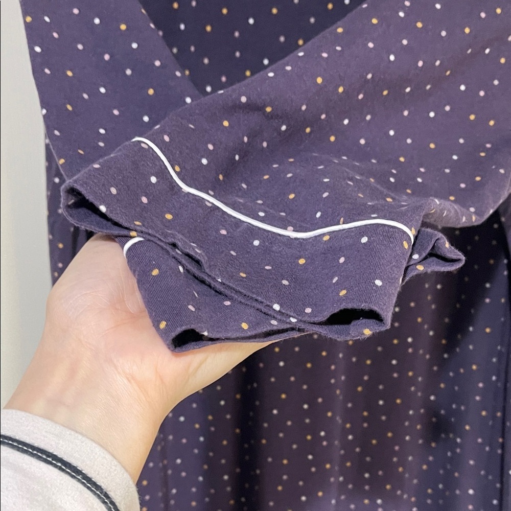 NWOT Soma Navy, Crew Neck, 3/4 Sleeve Nightgown with Polka Dots Size XL - Picture 6 of 12